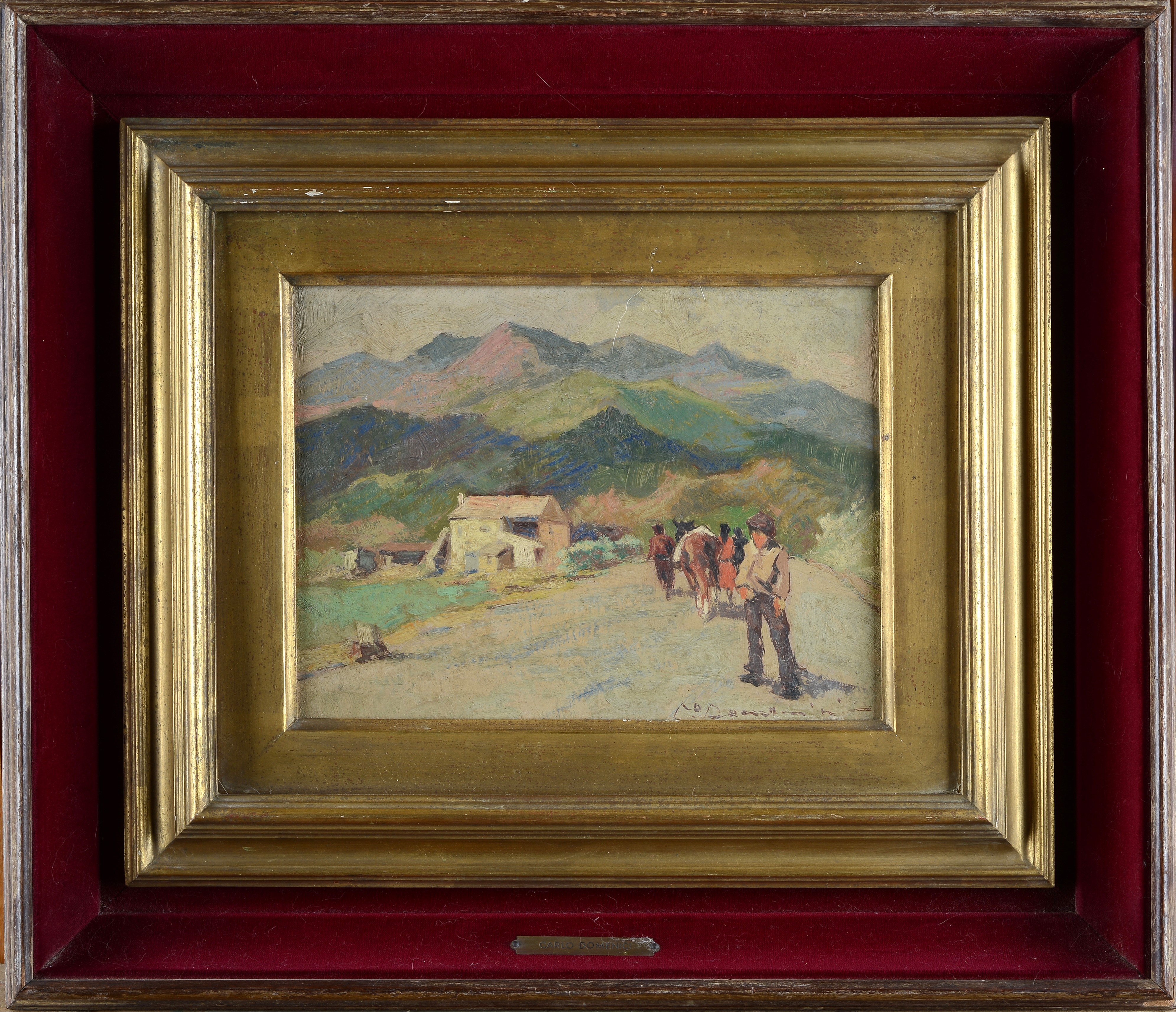 Paesaggio montano con butteri