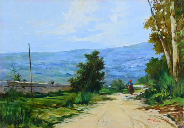 Aldo Affortunati - Strada con figura 