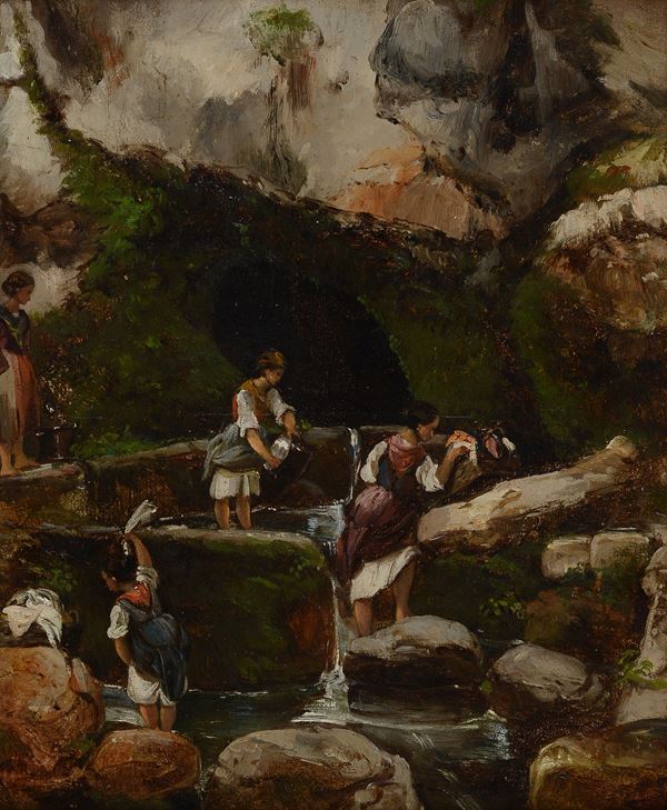 Anonimo, XIX sec. - Donne al fiume
