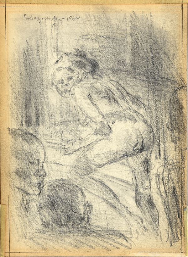 Edmond Dobrzanski : Nudo femminile  (1962)  - Matita su carta - Asta DISEGNI DAL XVII AL XX SEC - Pananti Online