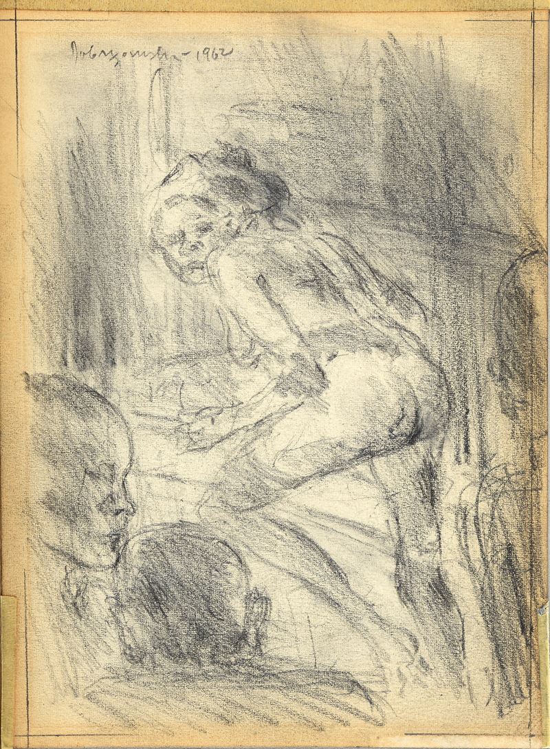 Edmond Dobrzanski - Nudo femminile, matita su carta