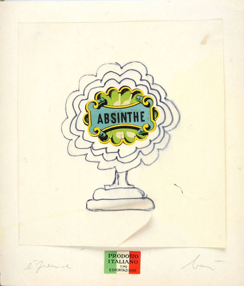 Enrico Baj - Absinthe - Prova di stampa