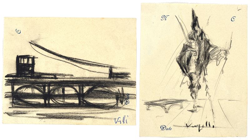 Antonio Vangelli - Coppia di disegni, matita su carta