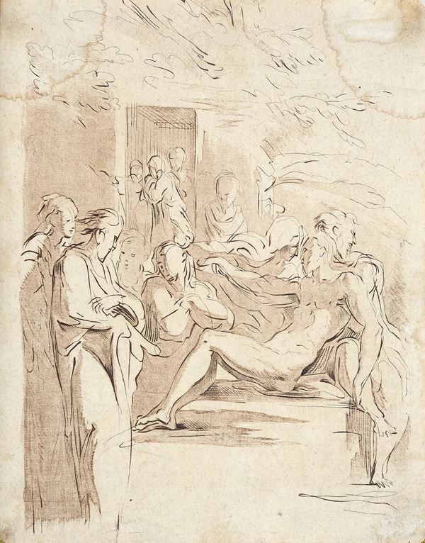 Compianto su Cristo Morto (da Parmigianino)  - Acquatinta - Asta DISEGNI DAL XVII AL XX SEC - Pananti Online