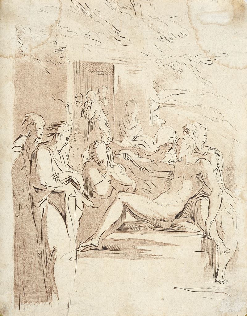 Parmigianino, Compianto su Cristo Morto - Acquatinta