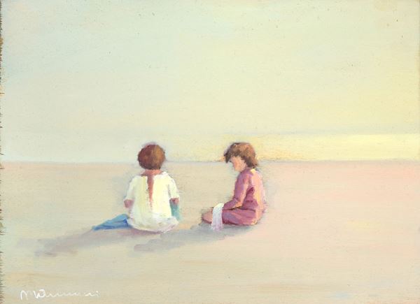 Dino Mannucci - Bambine sulla spiaggia