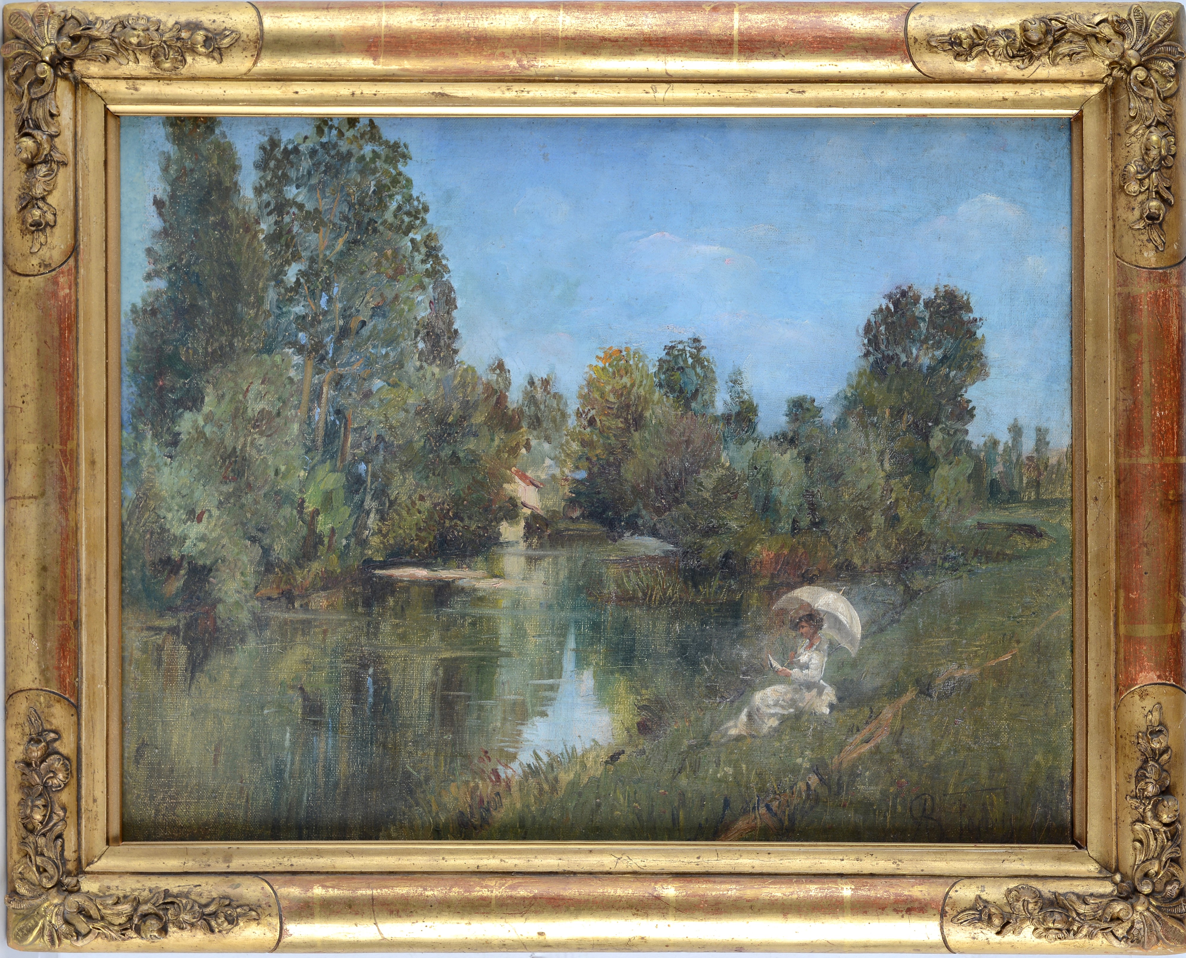 Achille Formis Befani - In campagna, olio su tela