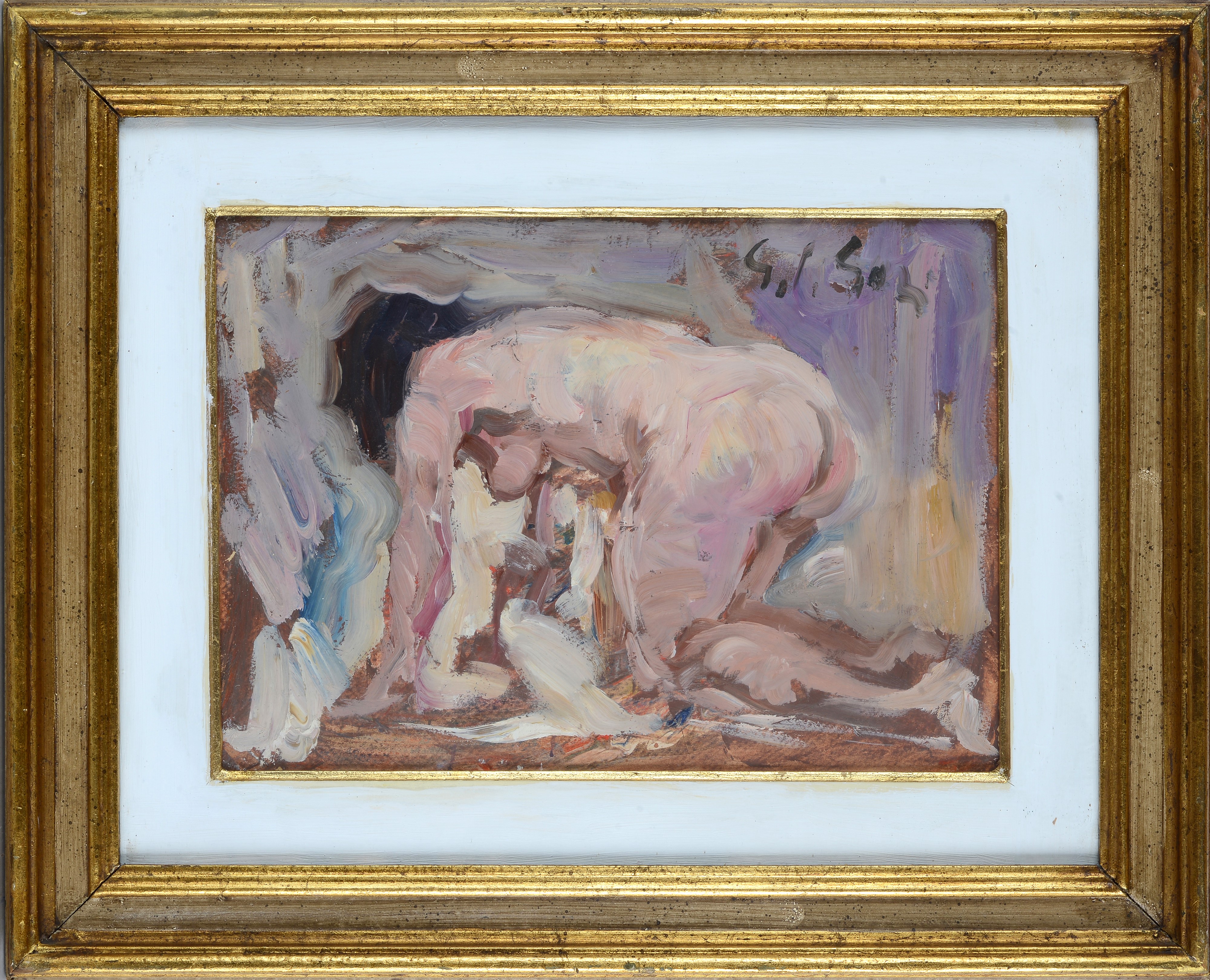 Gino Paolo Gori - Nudo femminile, olio su cartone