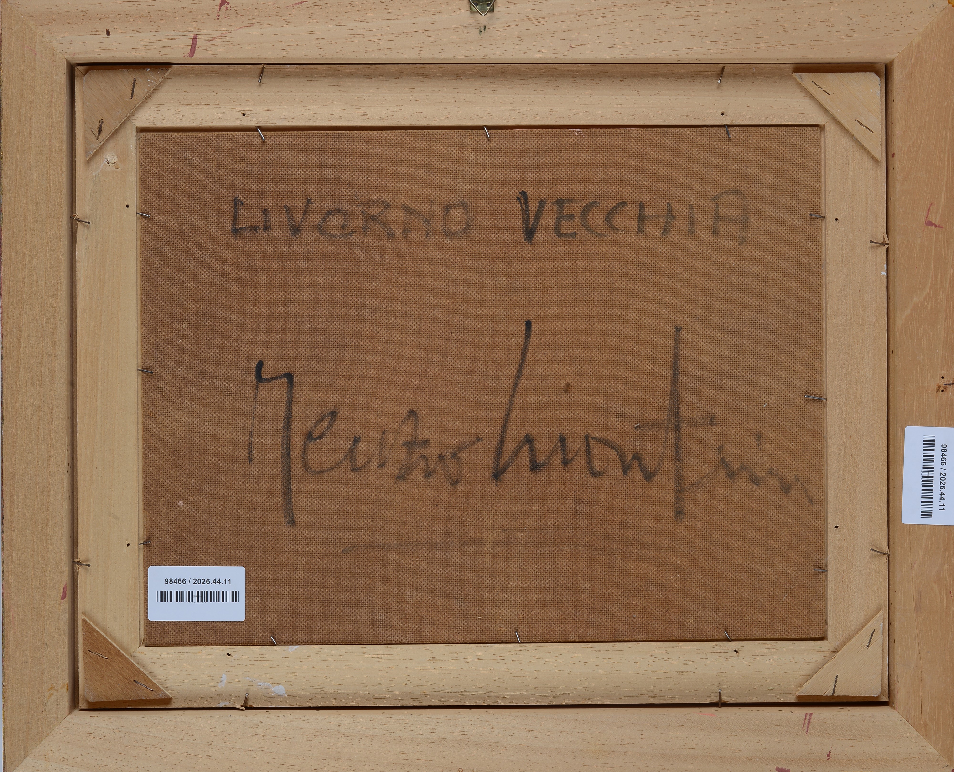 Renzo Martini - Livorno vecchia, olio su faesite, cm 30x40