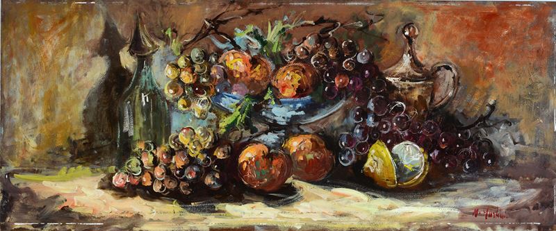 Norberto Martini - Natura morta, olio su faesite