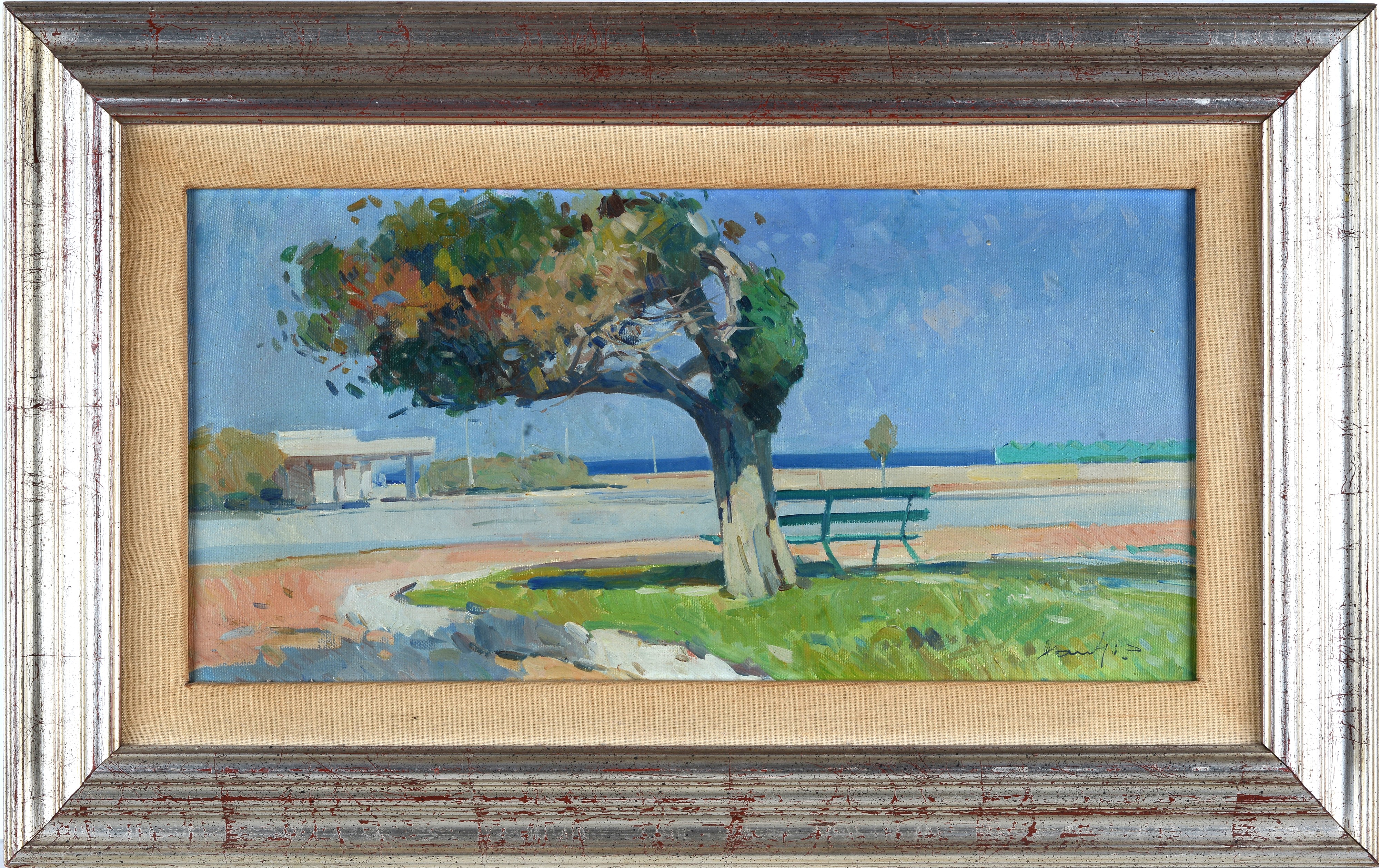 Piero Marchi - Ardenza, olio su tela cm. 30x60