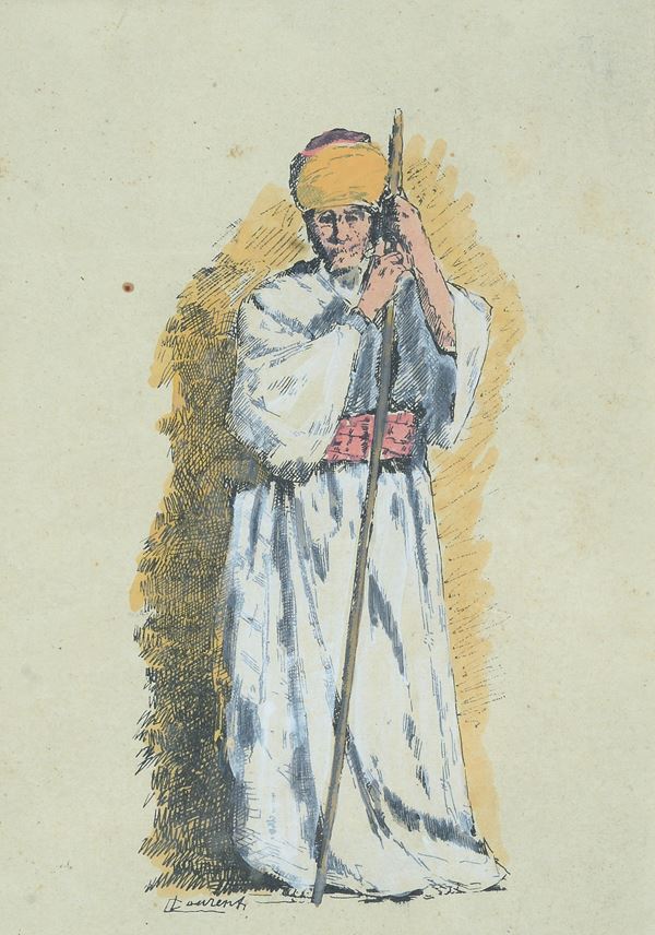 Anonimo, XX sec. - Figura di arabo con bastone