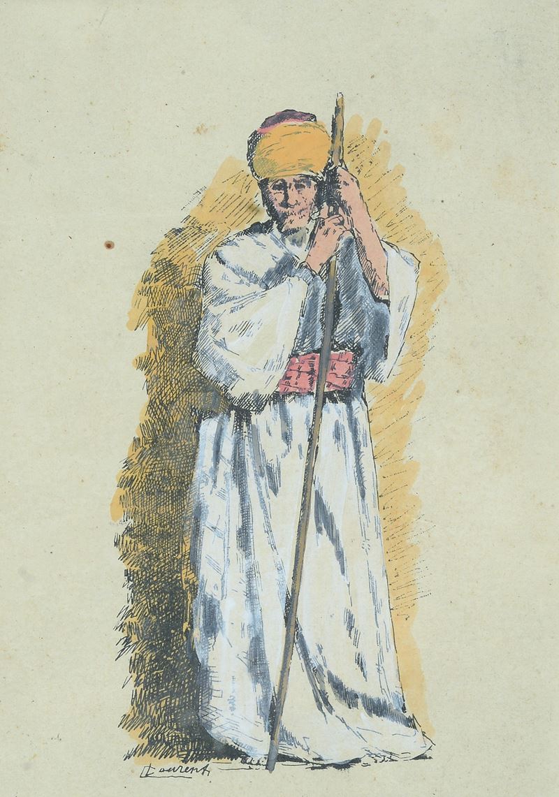 Figura di arabo con bastone