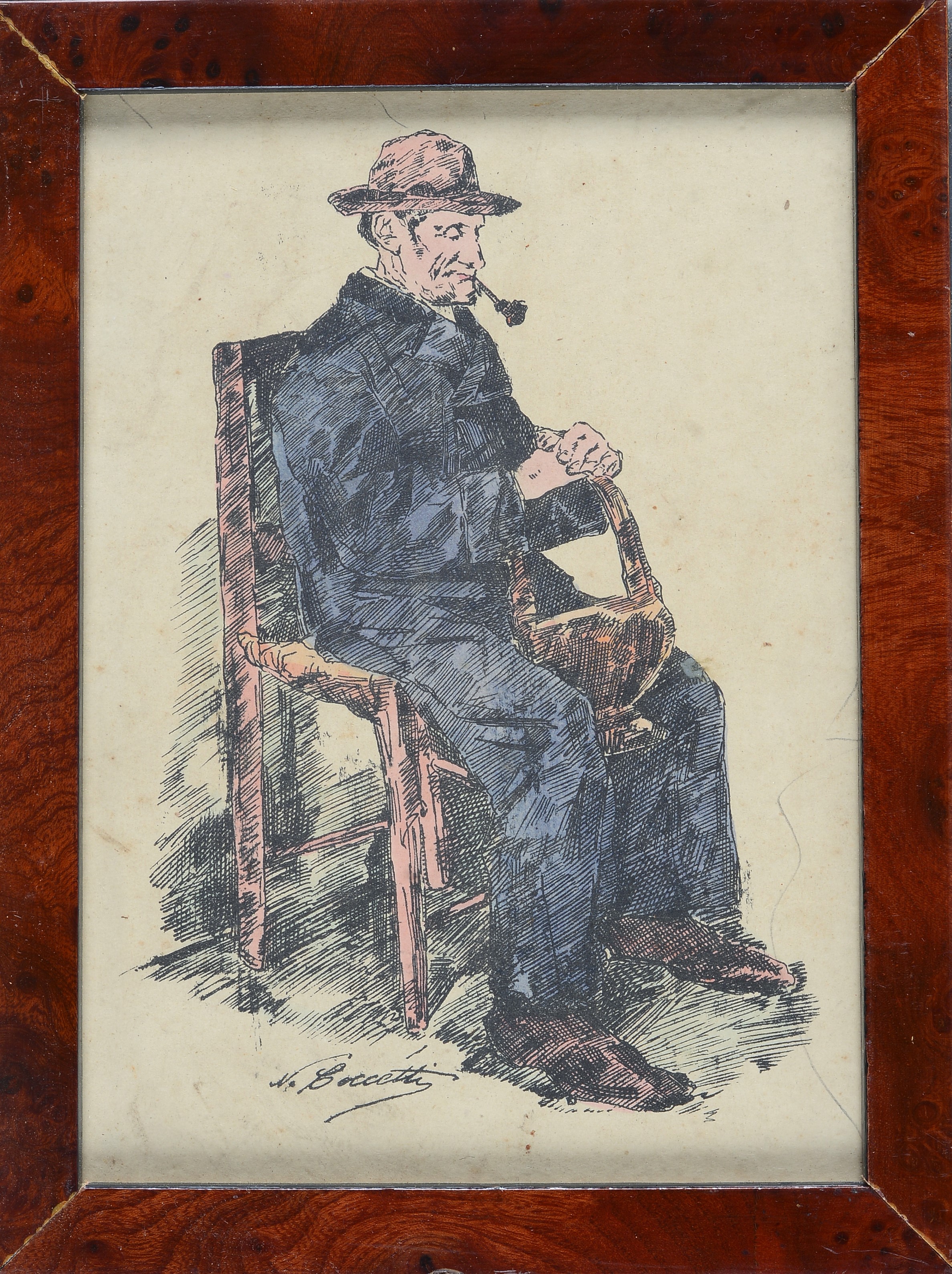 Uomo seduto con pipa