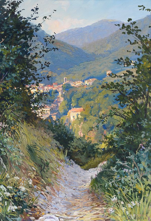 Anonimo, XX sec. - Scorcio di paese