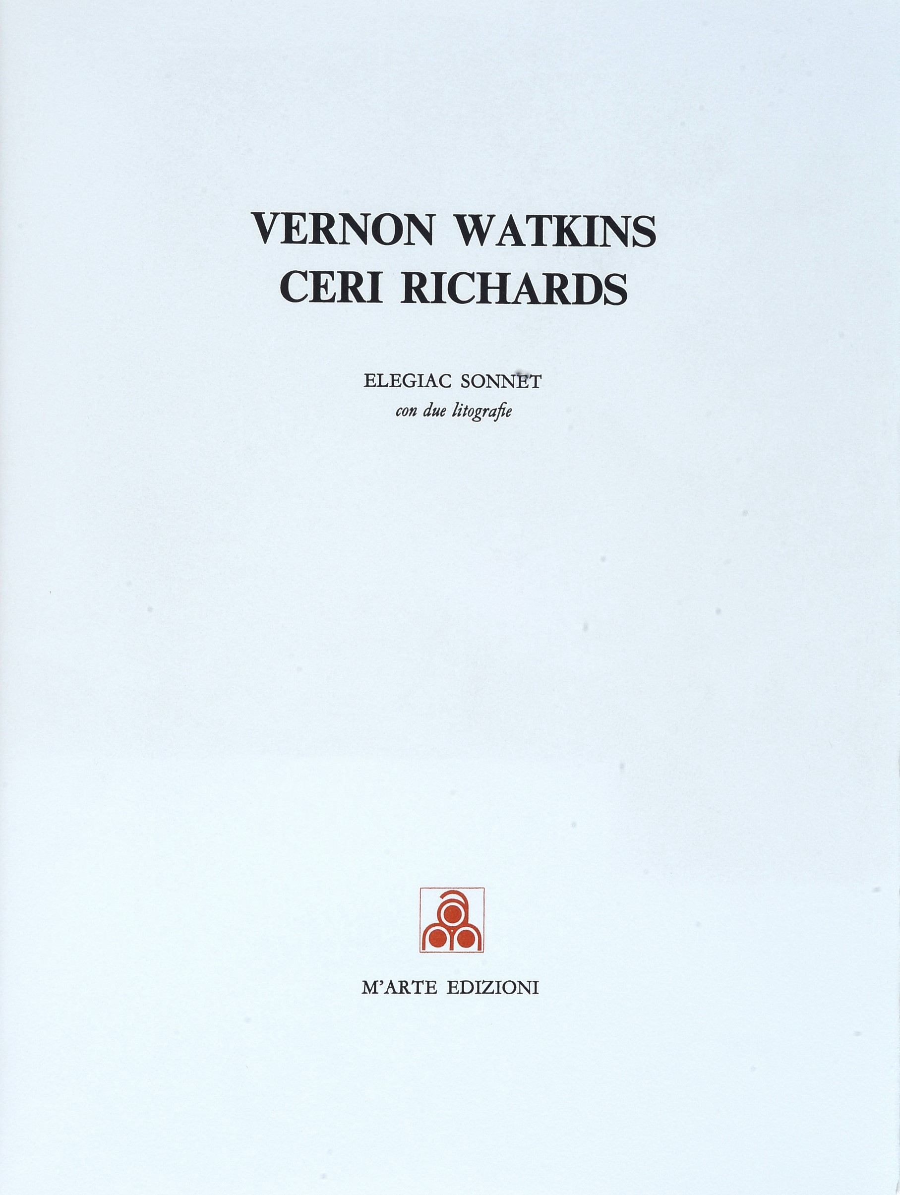 Elegiac Sonnet di Watkins Vernon