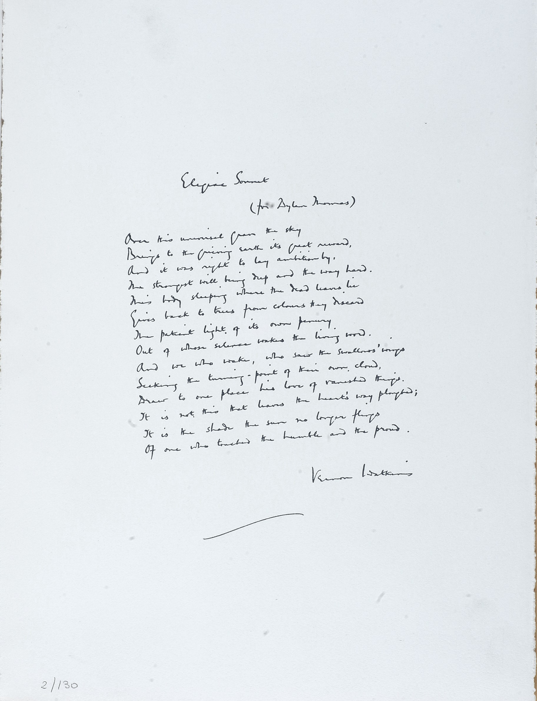 Elegiac Sonnet di Watkins Vernon