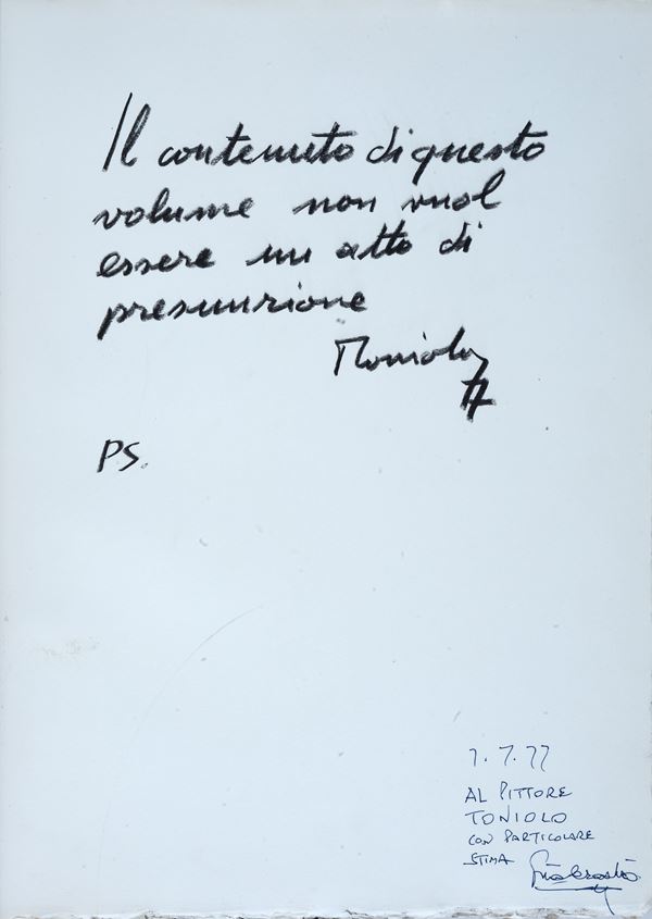Ennio Toniolo - Cahier d’artiste