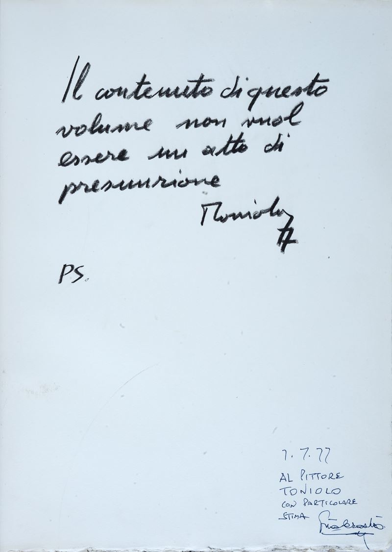 Ennio Toniolo - Cahier d’artiste, 1977