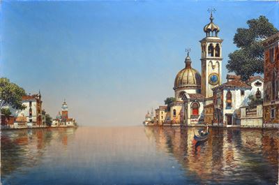 Veduta di Venezia, olio su tela
