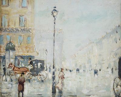 Veduta Parigina, olio su tavola