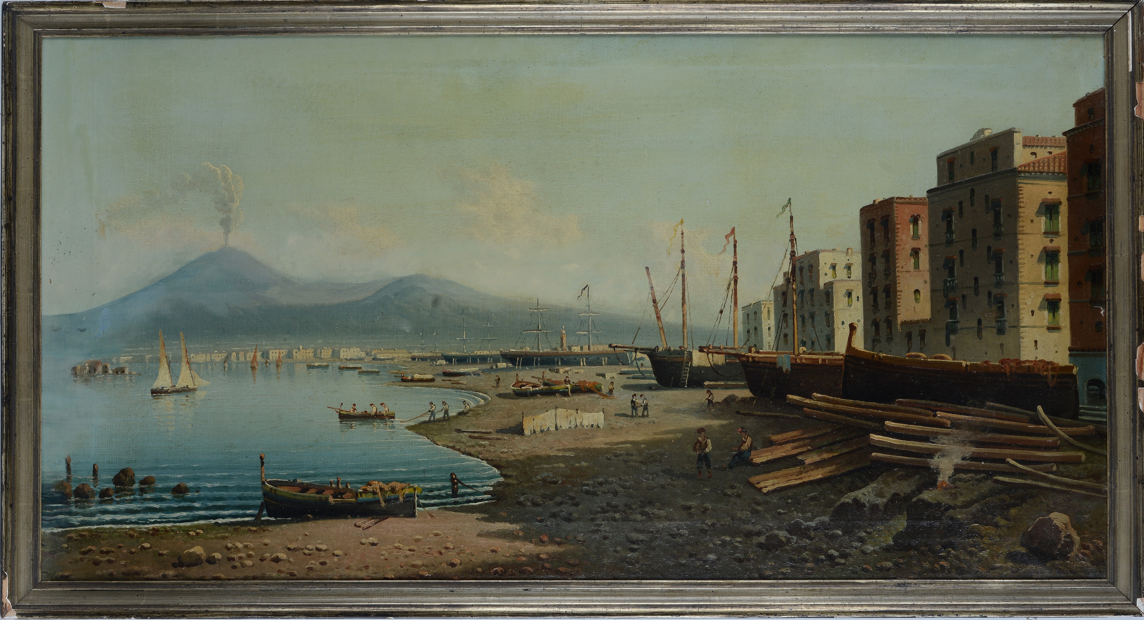 Attilio Pratella - Veduta del Porto di Napoli, olio su tela