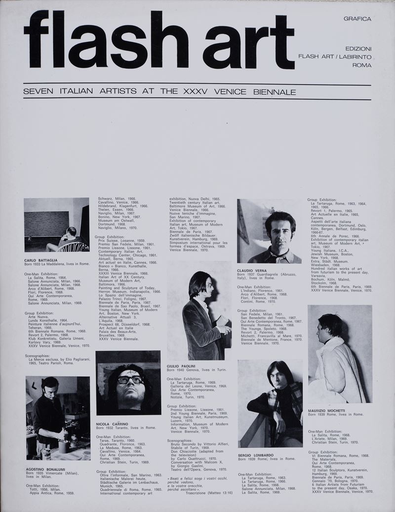 Flash Art, Seven Italian Artist of the XXXV Venice Biennale