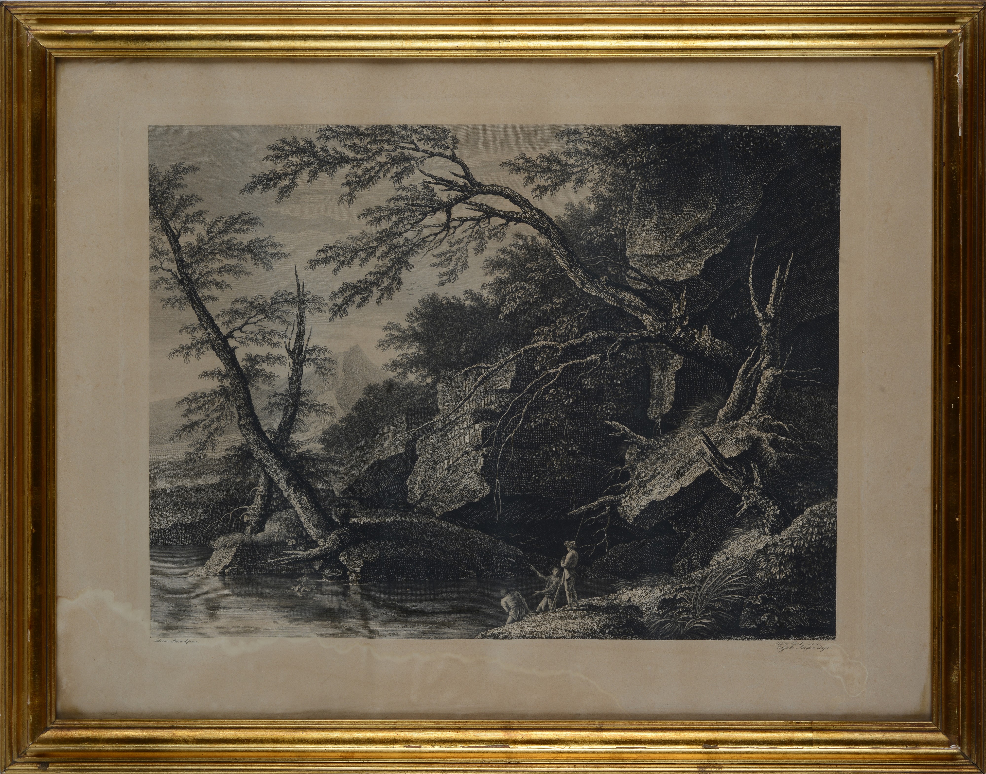 Paesaggio fluviale con figure