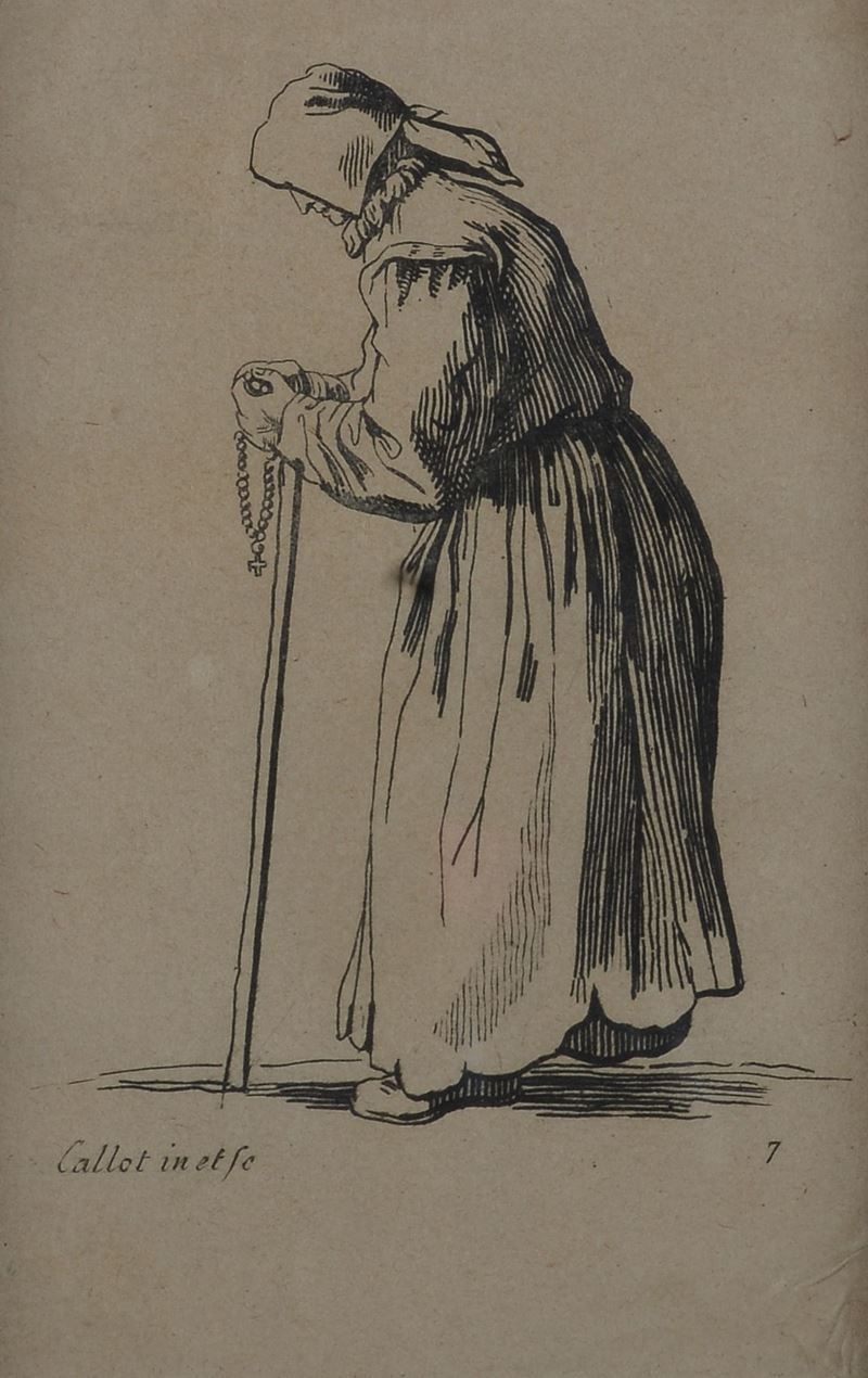 Mendicante con il rosario