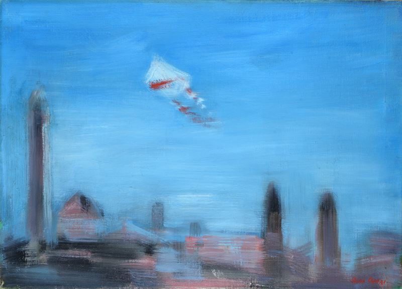 Dino Caponi - L’aquilone, olio su tela