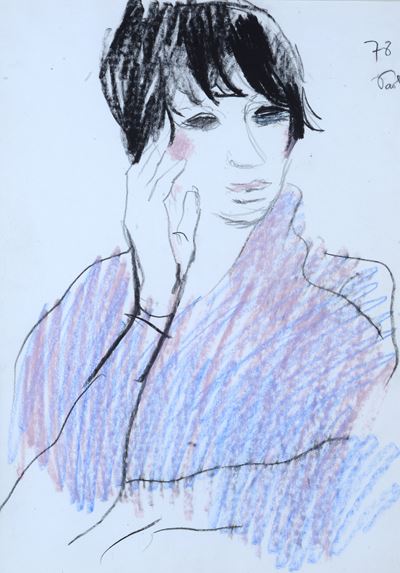 Ritratto, pastelli su carta