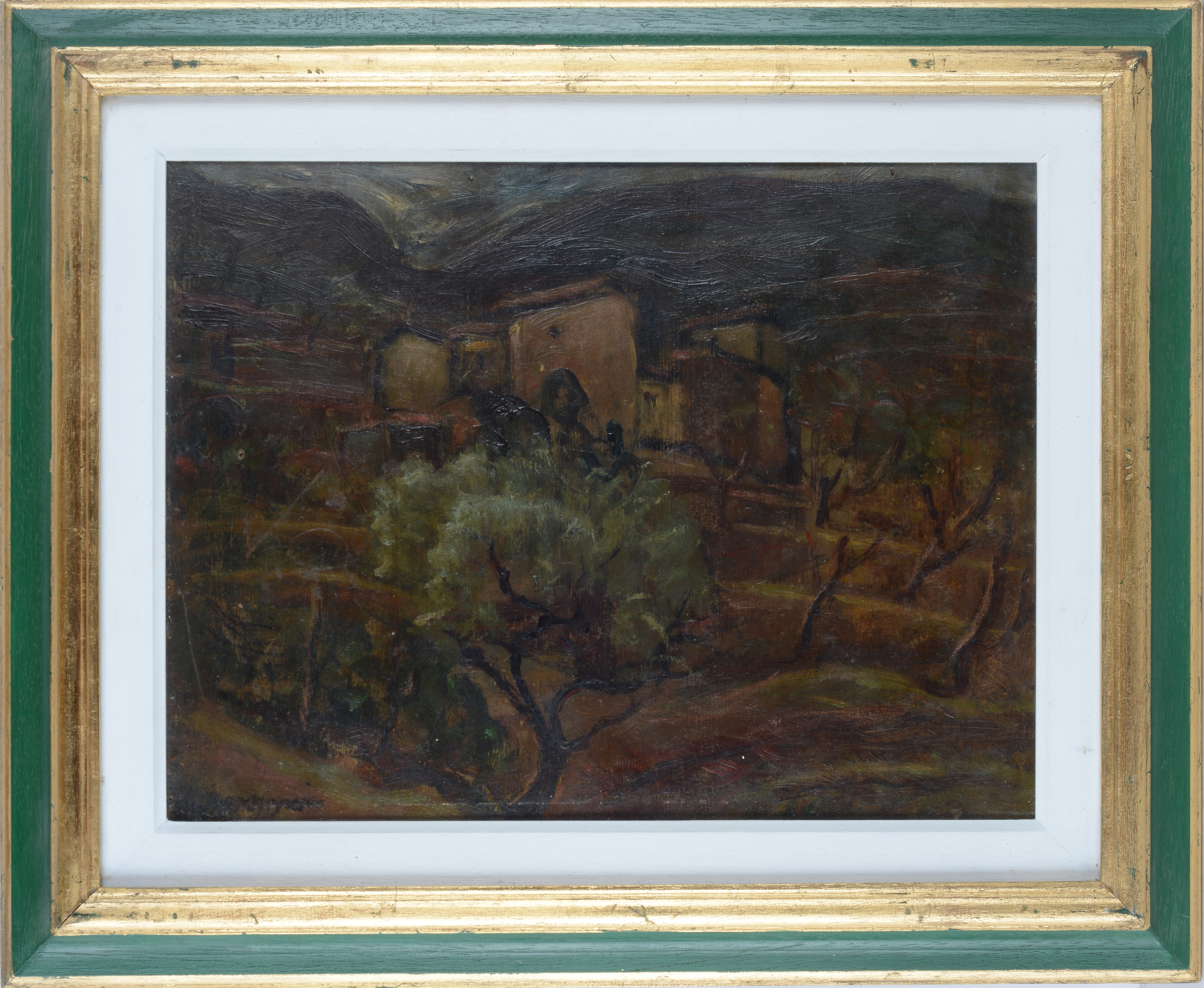 Guido Ferroni - Paesaggio, olio su tavola