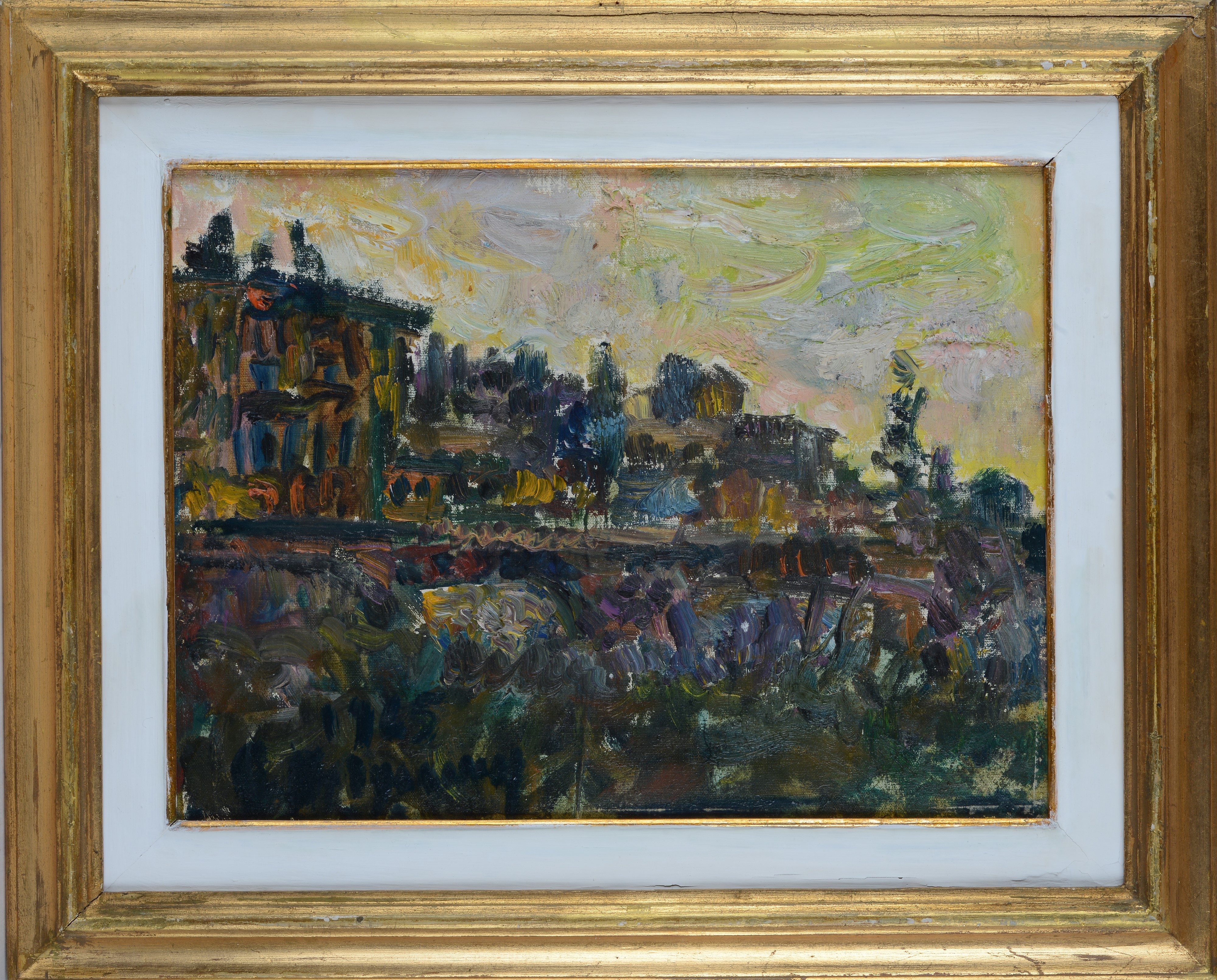 Guido Borgianni - Paesaggio, olio su cartone telato