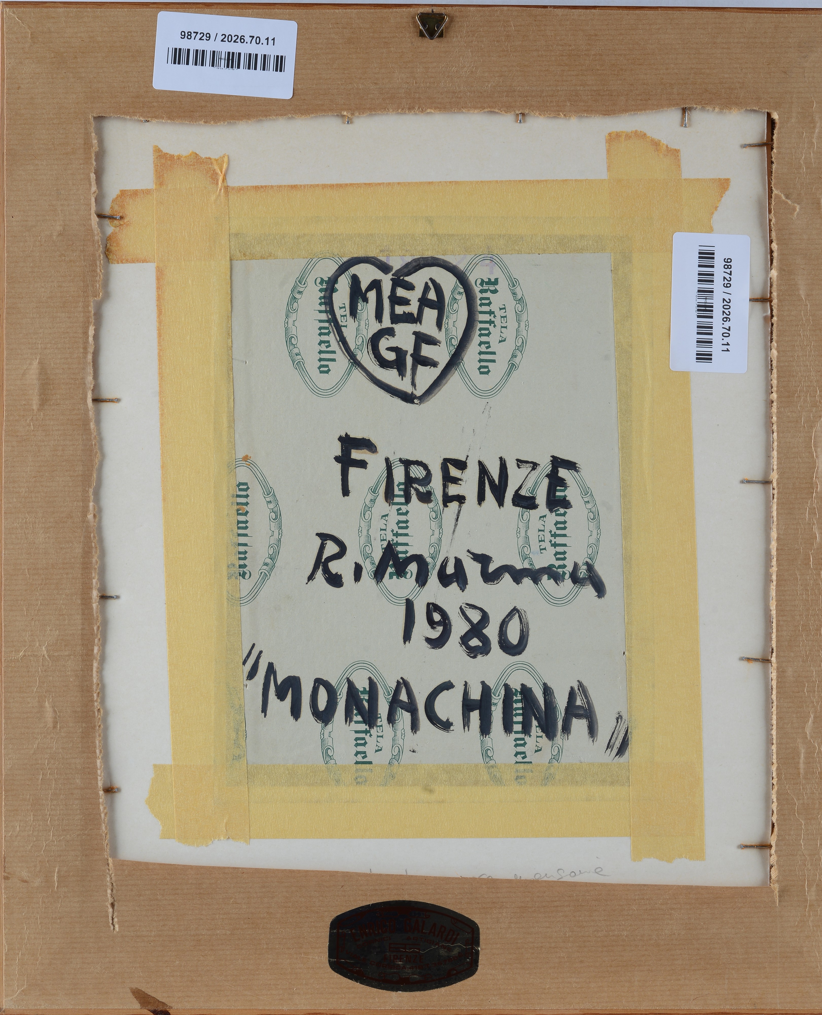 Rodolfo Marma - Monachina, olio su cartone telato