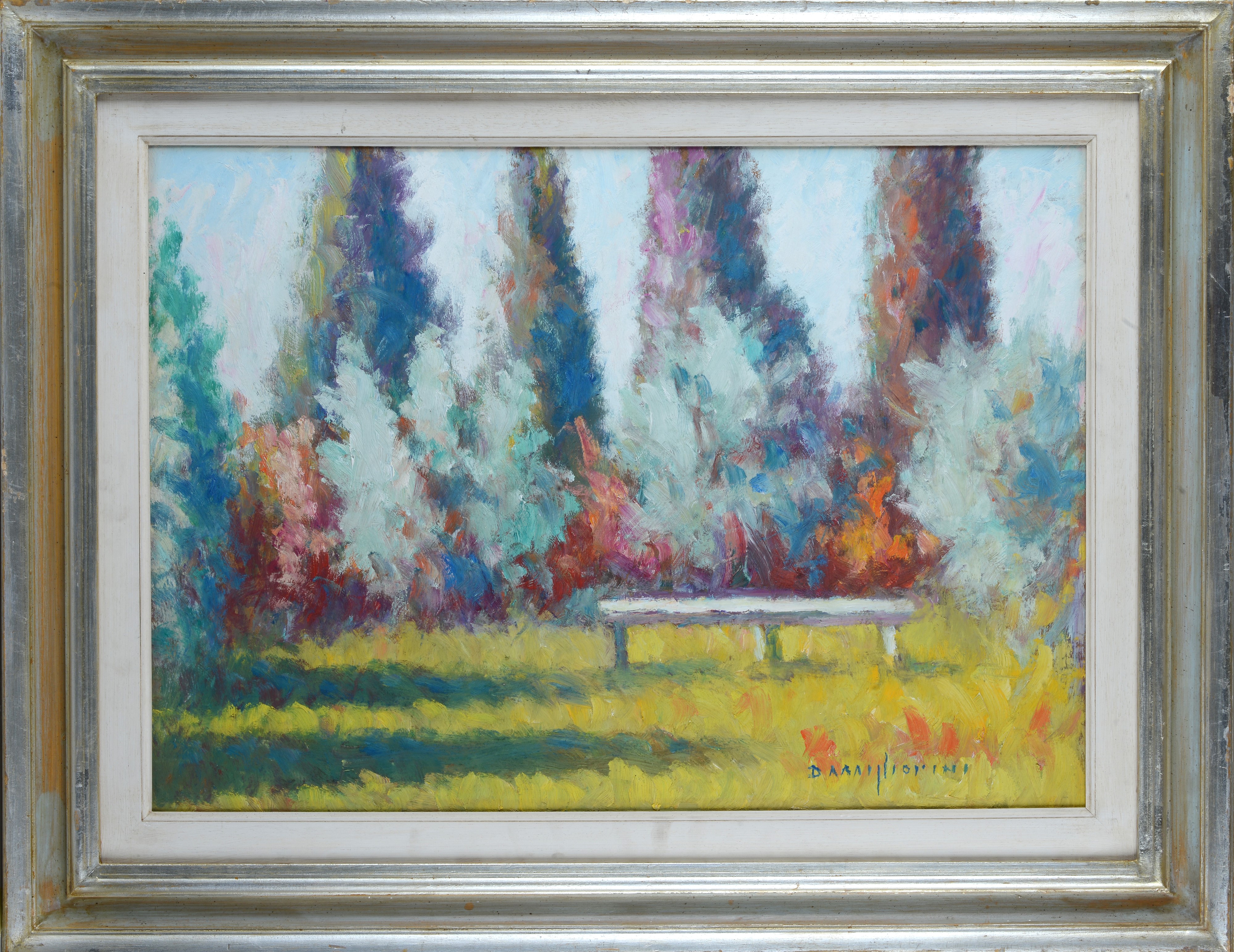 Dino Migliorini - Nel parco - olio su faesite