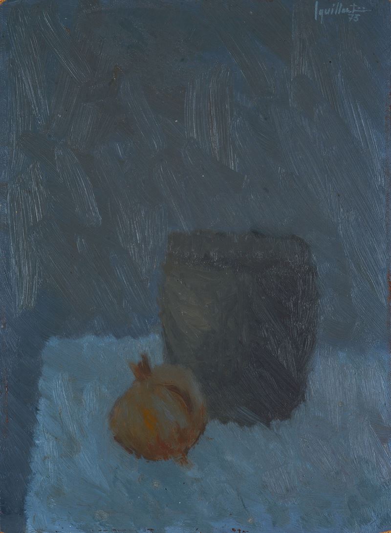 Remo Squillantini - Natura morta, olio su faesite