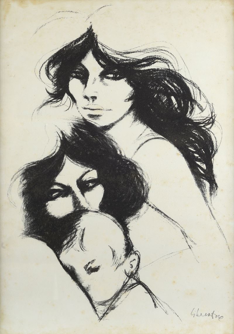 Fausto Maria Liberatore - Figure, litografia 69x49 cm