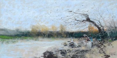 Giornata ventosa - Pastelli su carta