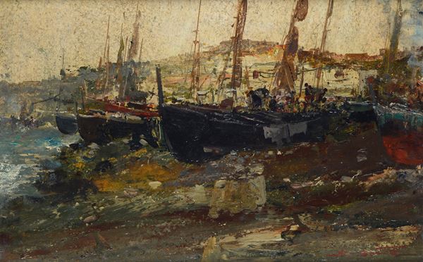 Ezelino Briante - Barche in secca