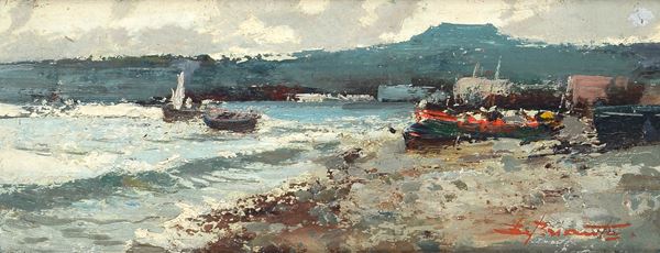 Ezelino Briante - Barche sulla spiaggia