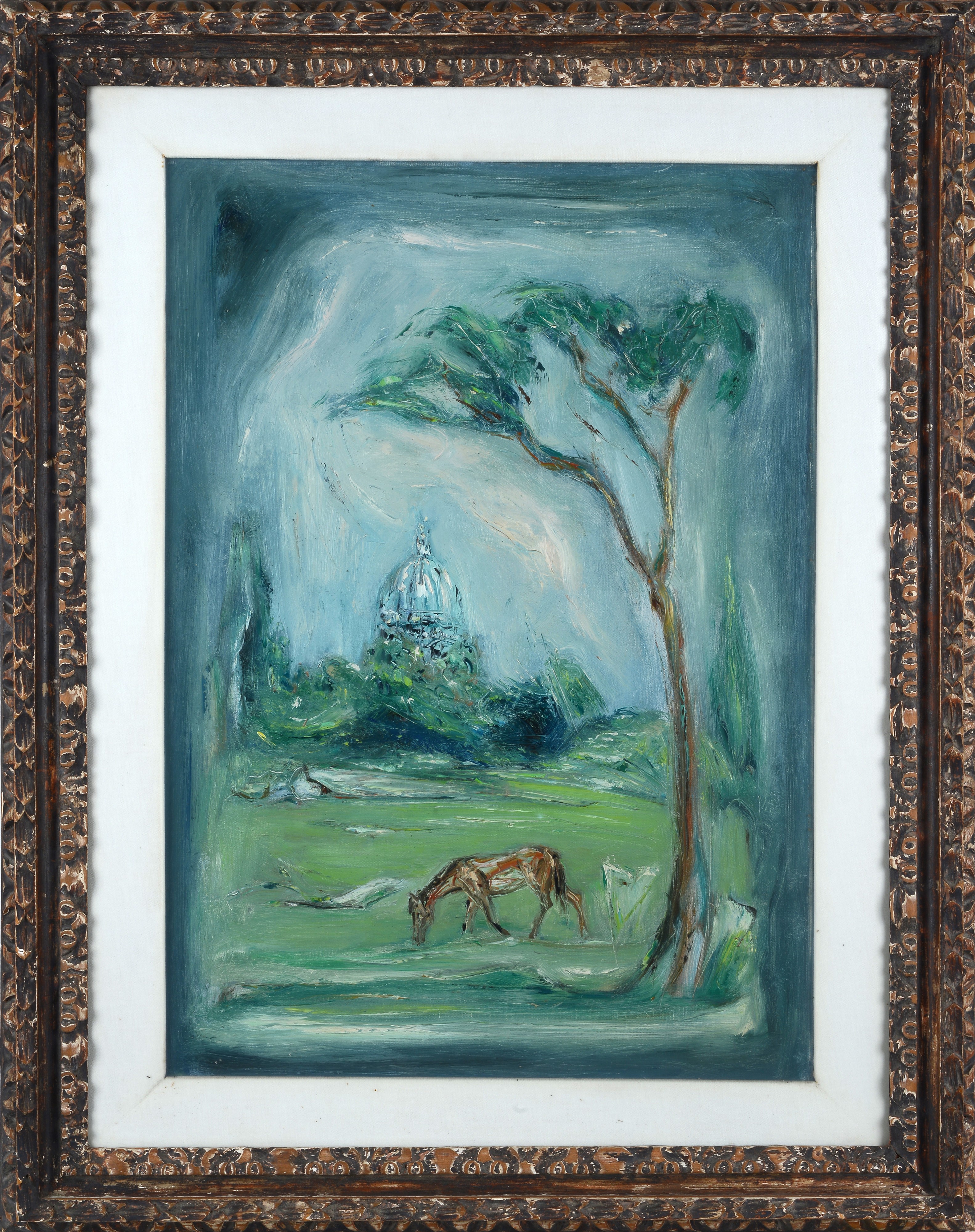 Giovanni Stradone - Periferia romana, olio su tela, 1959
