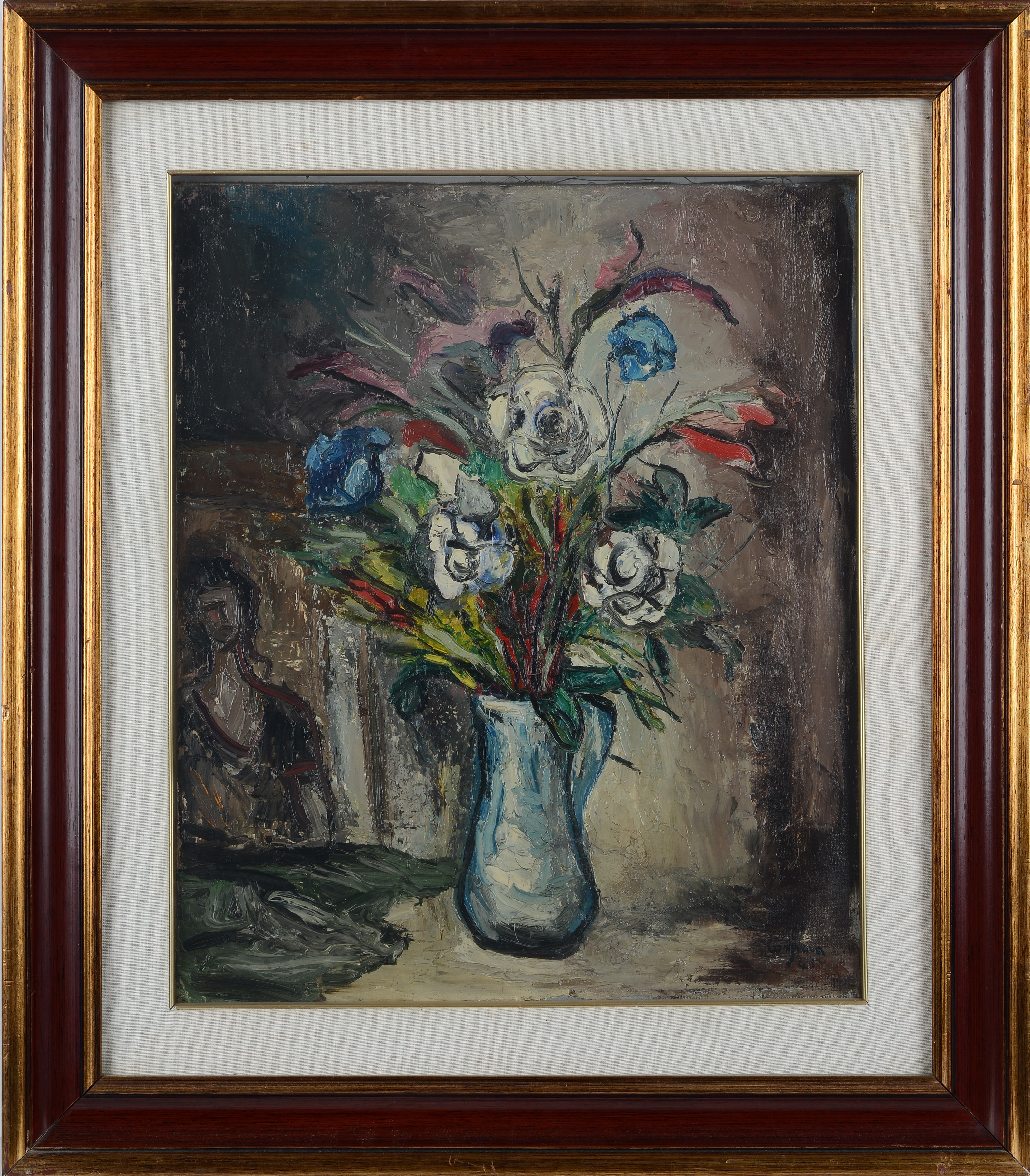 Antonio Corpora - Vaso di fiori (olio su tela), 1943