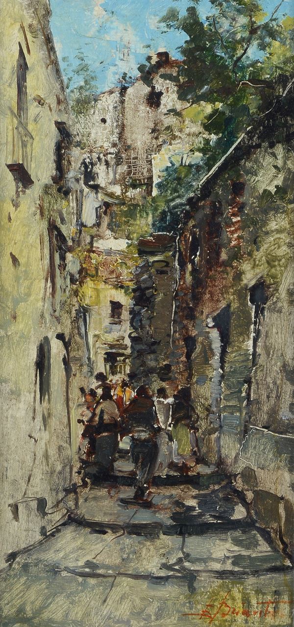 Ezelino Briante - Vicolo con figure