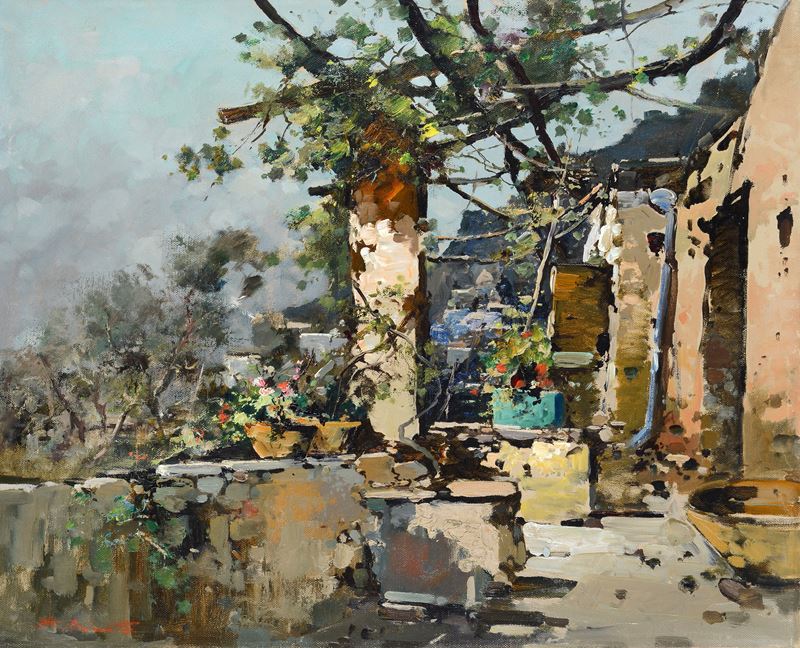 Ezelino Briante - Rustico caprese, olio su tela (1945)