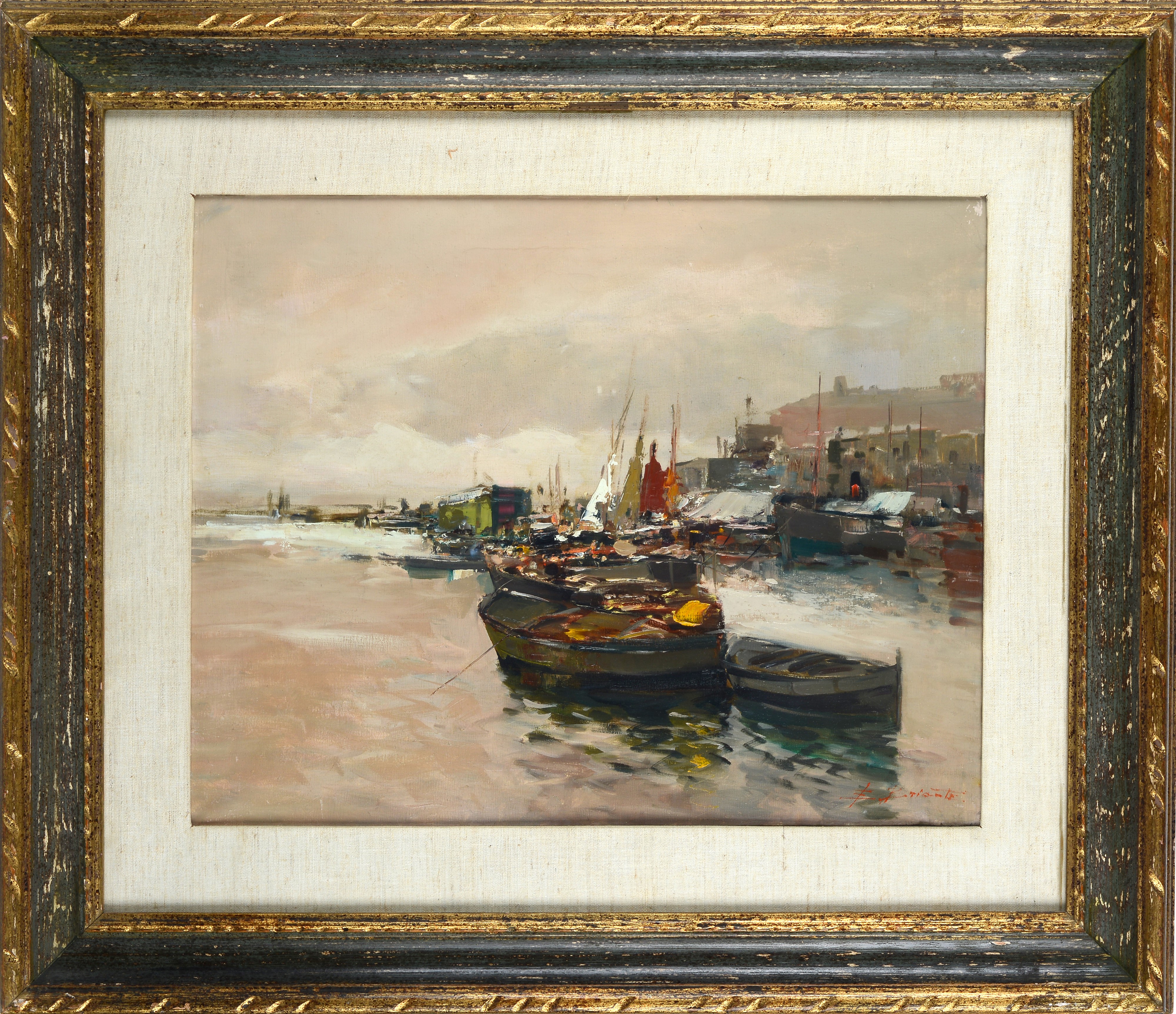 Ezelino Briante - Marina piccola, olio su tela (1950)