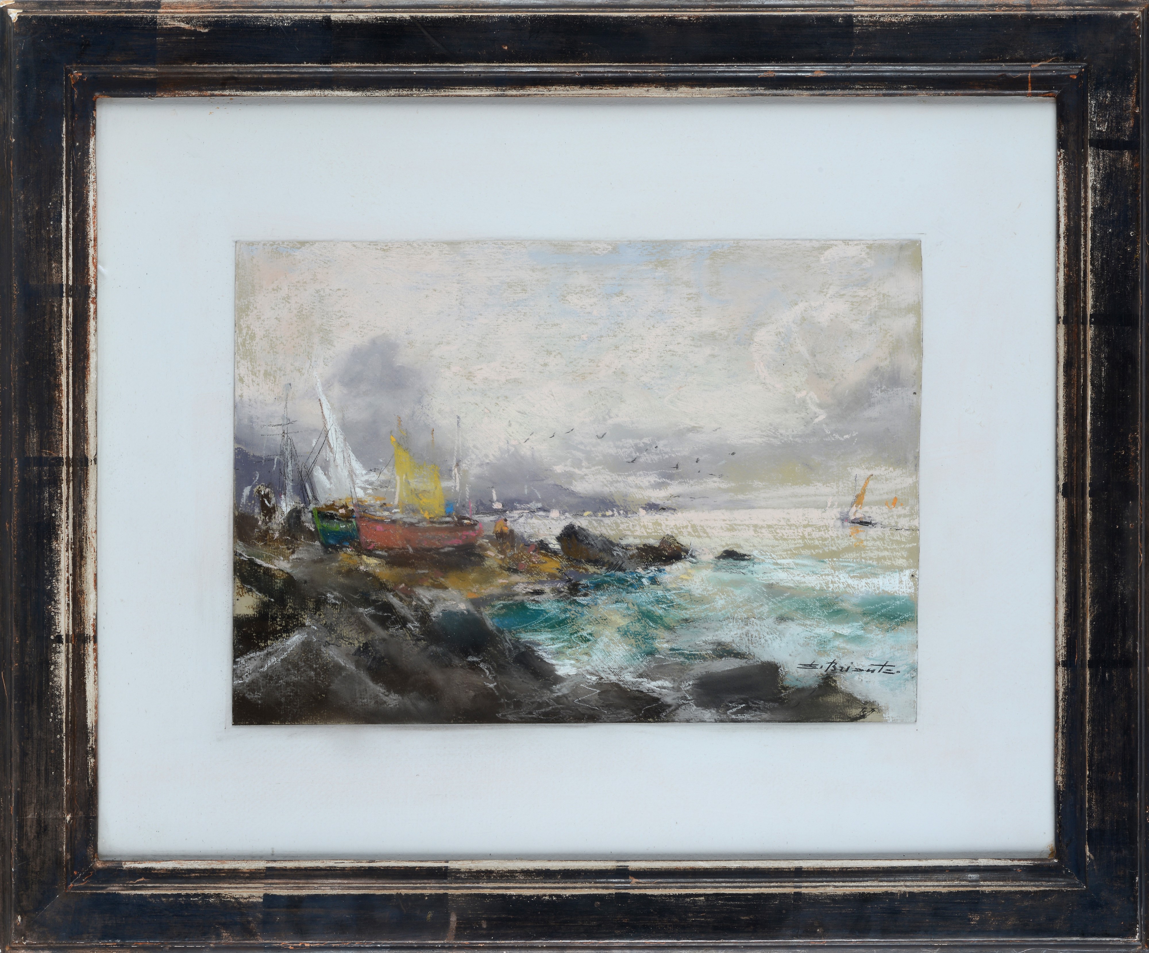 Ezelino Briante - Marina con barche