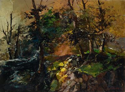 Bosco, olio su tela