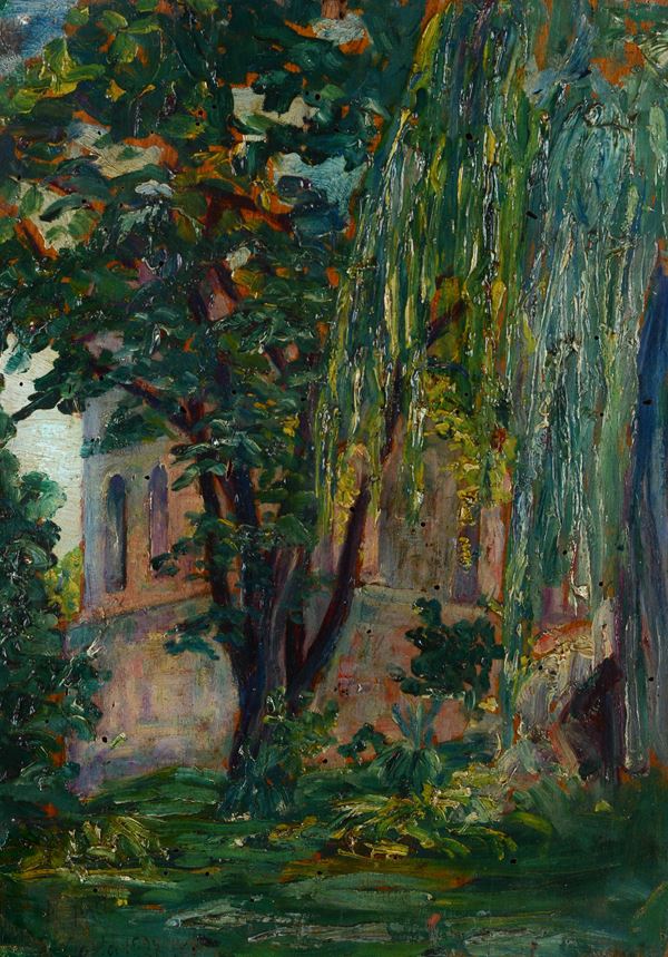 Anonimo, XX sec. - Il giardino della villa