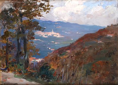 Paesaggio - Olio su legno