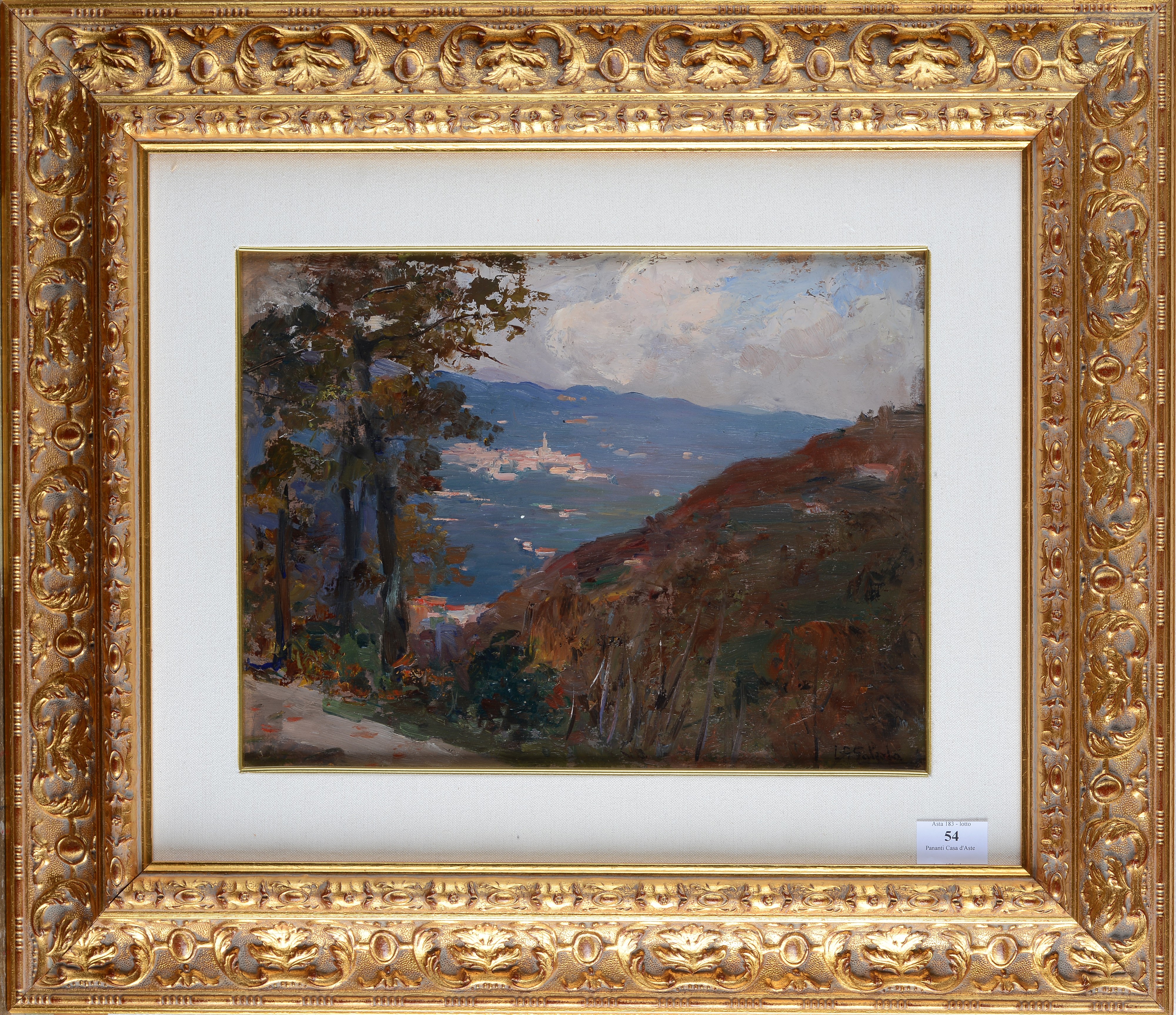 Leopoldo Russo Galeota - Paesaggio - Olio su legno
